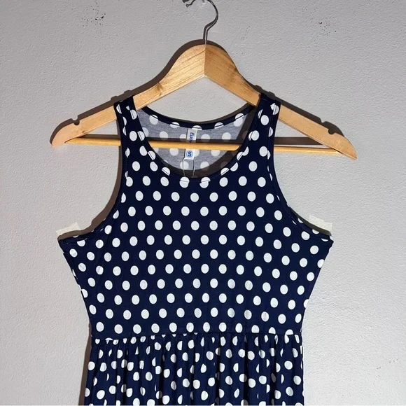 Euovmy Women's Sleeveless Dress Casual Loose Summer Maxi with Polka Dot Size S - Picture 2 of 12